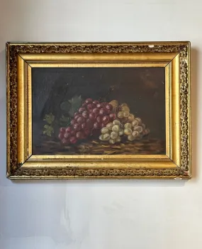  Antique European Grapes Still Life 