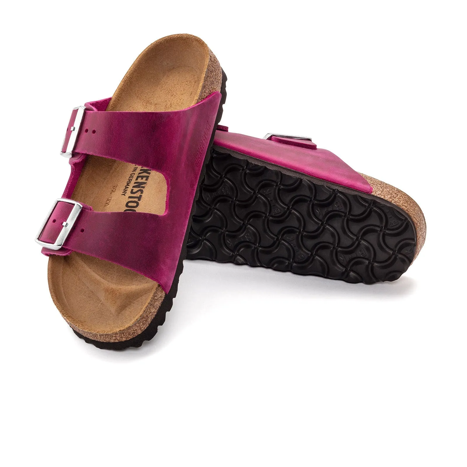 Birkenstock Arizona Narrow Slide Sandal (Women) - Festival Fuchsia Oiled Leather