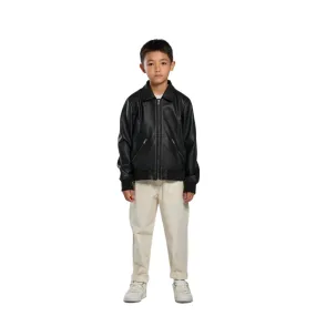 Bomboogie boy's faux leather bomber jacket JKKELTPUS4 297 blue