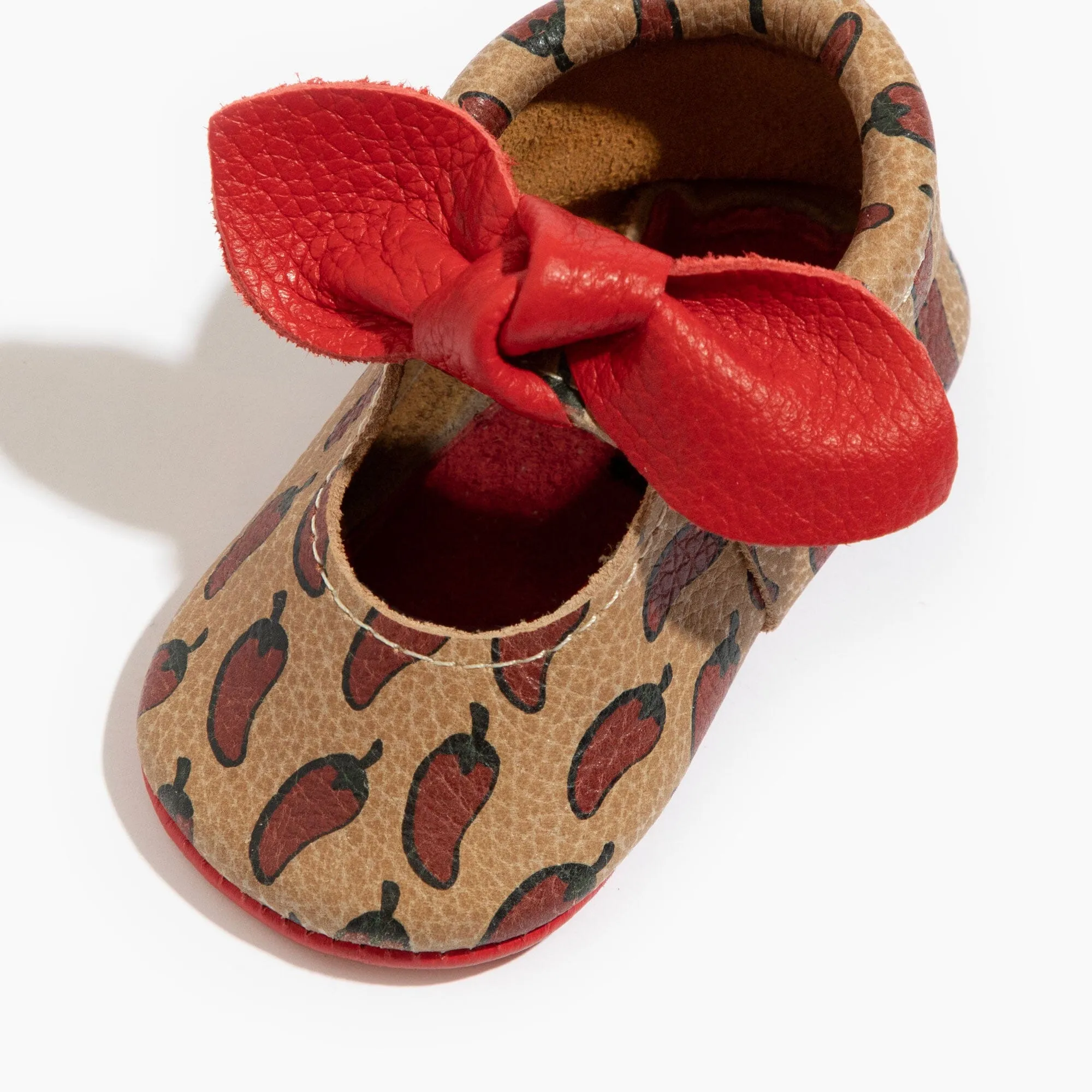 Chili Pepper Knotted Bow Baby Shoe