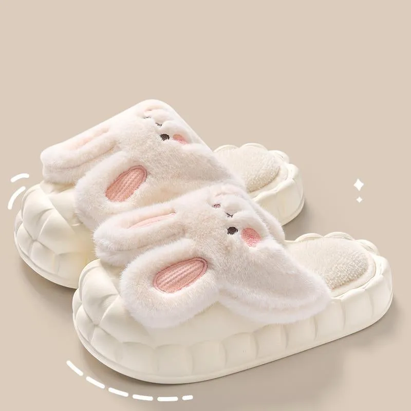 Cute Fuzzy Rabbit Slippers