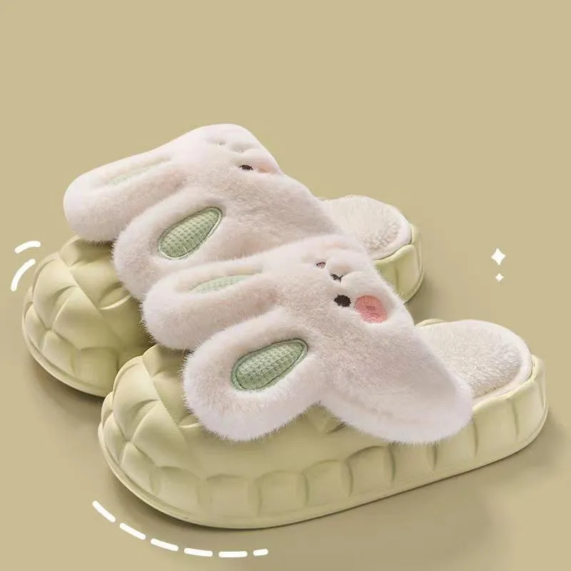 Cute Fuzzy Rabbit Slippers