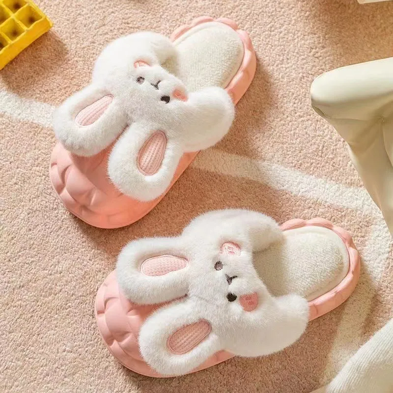 Cute Fuzzy Rabbit Slippers