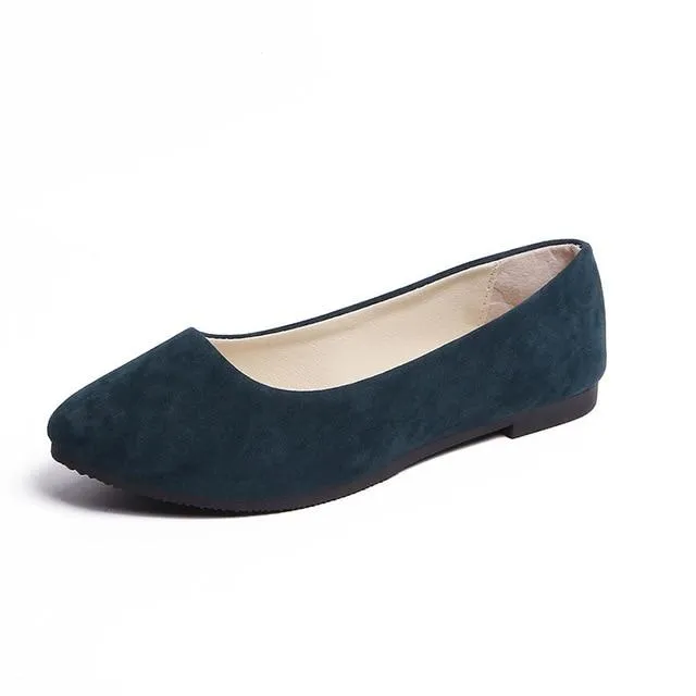 Faux Suede Loafers Fur Flats