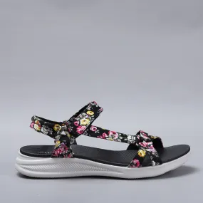 Floss-Black Floral Print