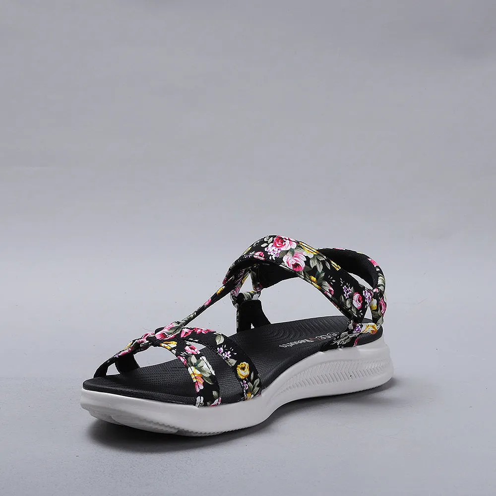 Floss-Black Floral Print