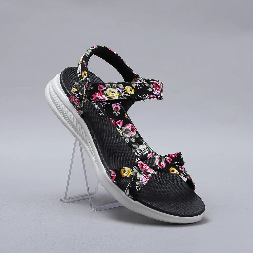 Floss-Black Floral Print