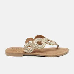 Juliet Leren Dames Slippers Gold