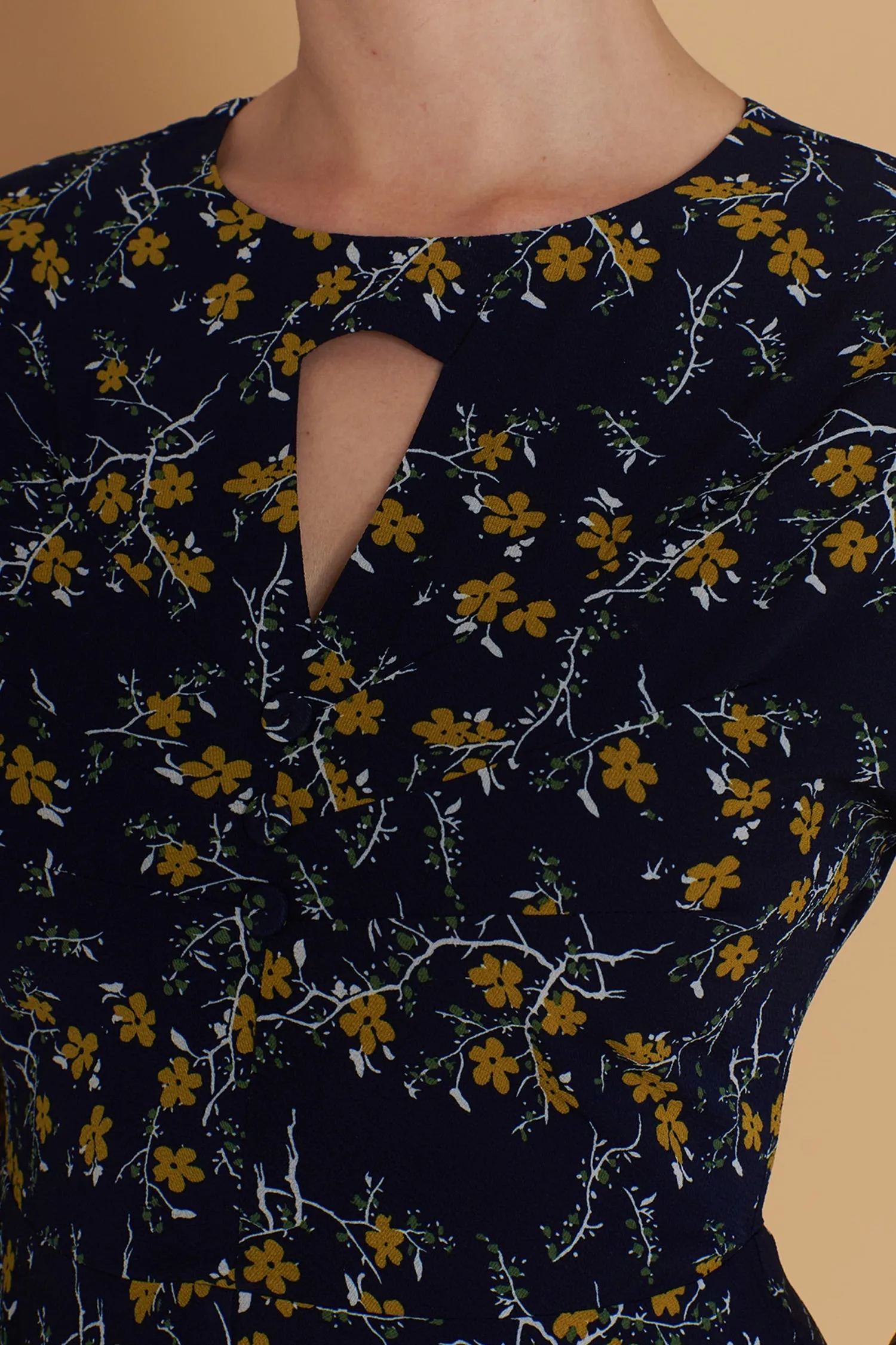 Kay Floral Mustard Dress