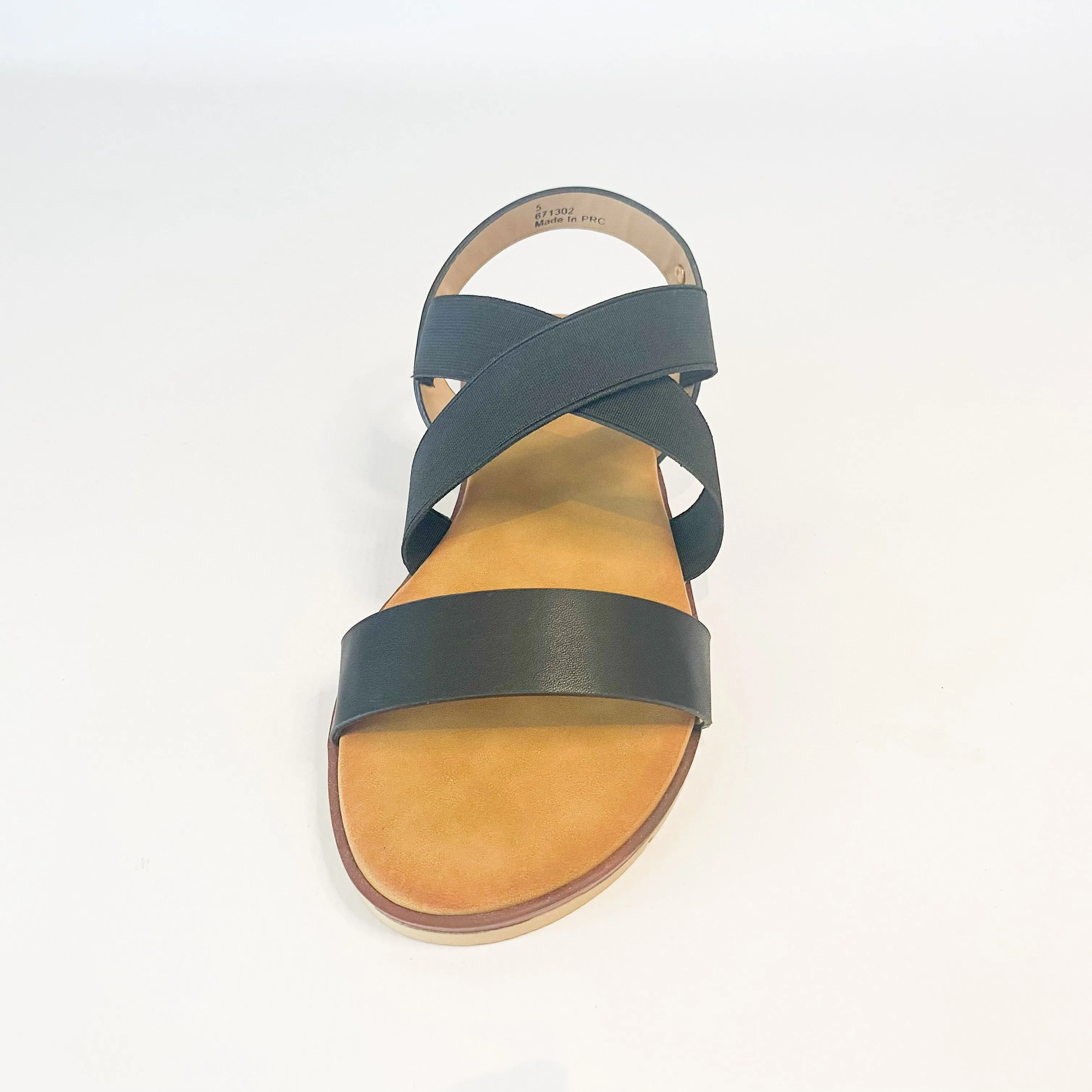 KG black elasticated sandal