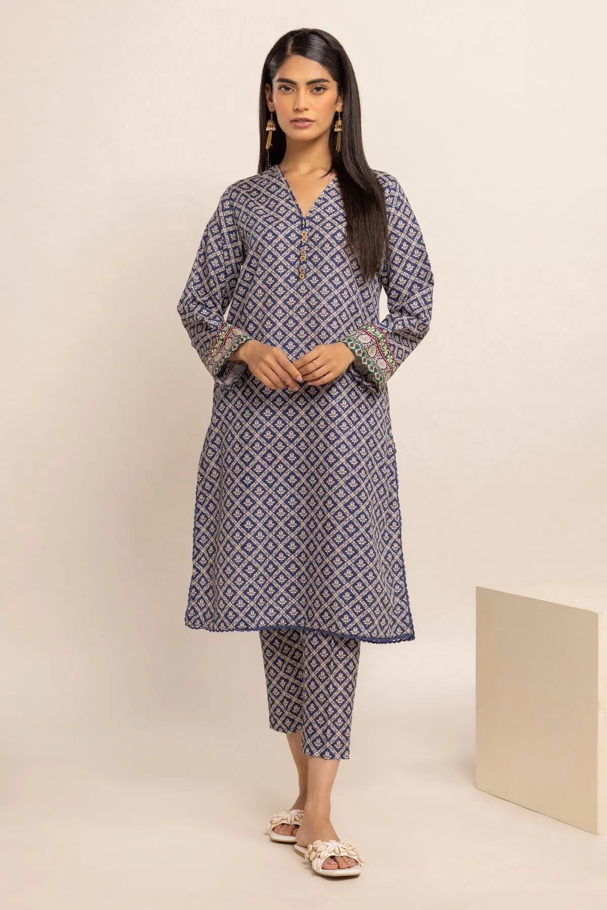 Khaadi Navy Classic Khaddar 2-Piece Suit