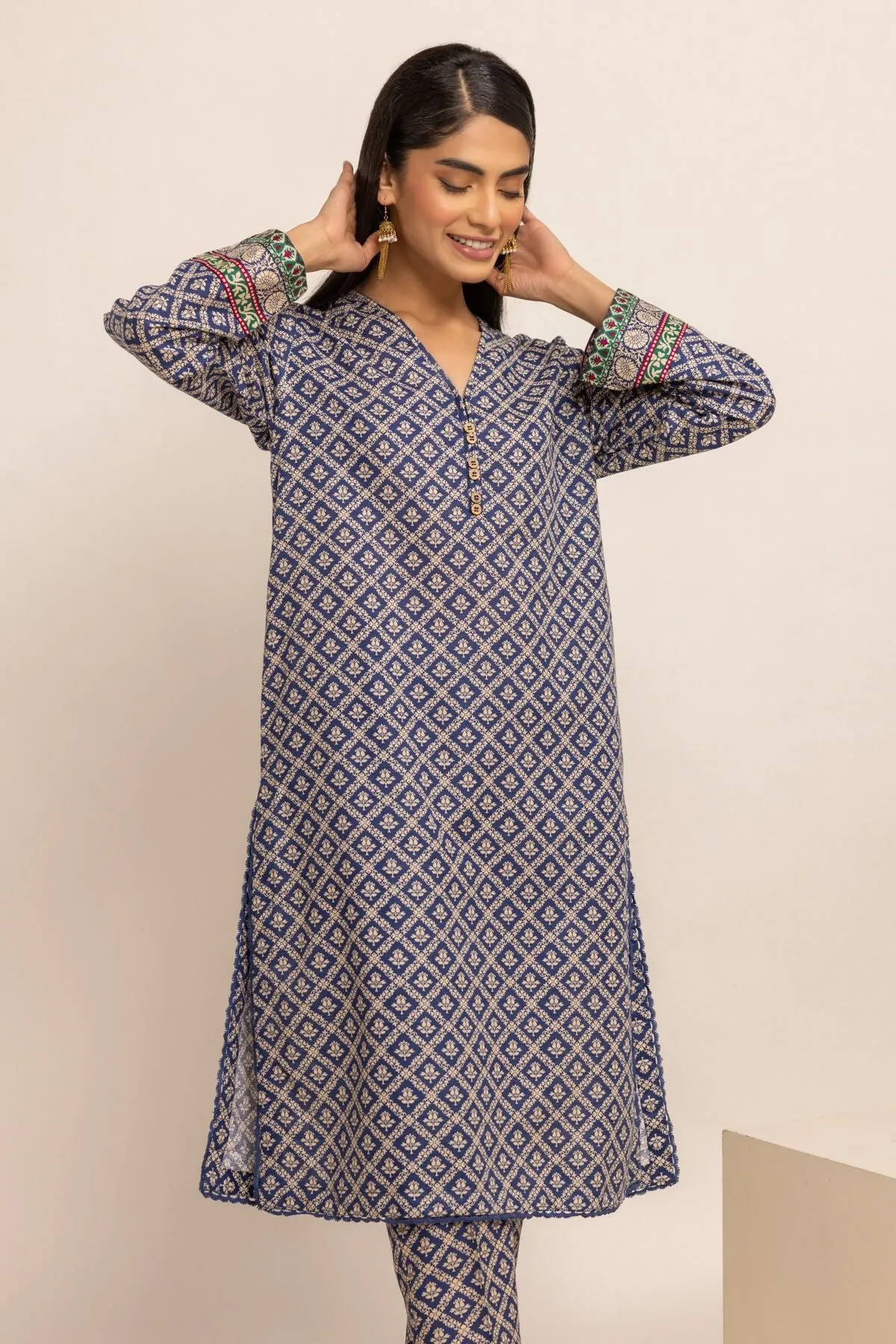 Khaadi Navy Classic Khaddar 2-Piece Suit