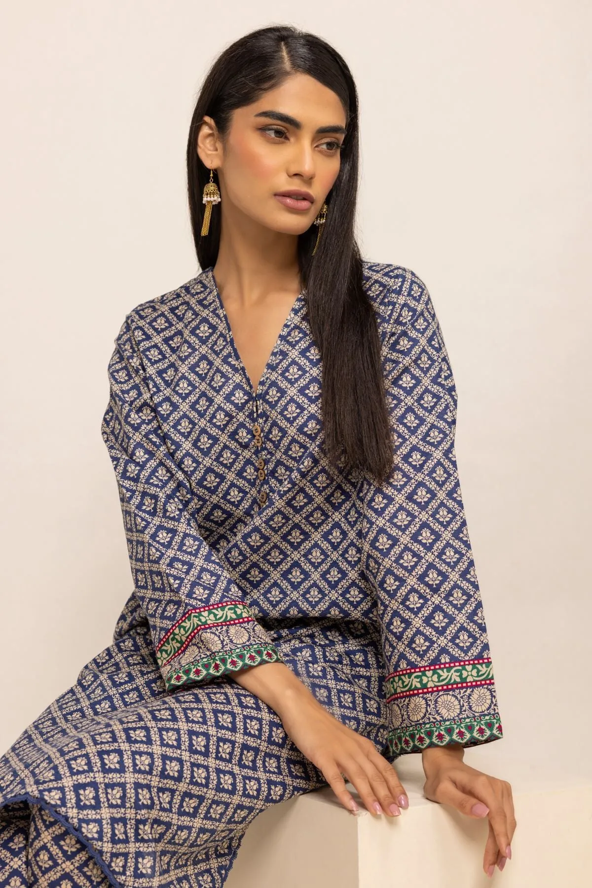 Khaadi Navy Classic Khaddar 2-Piece Suit