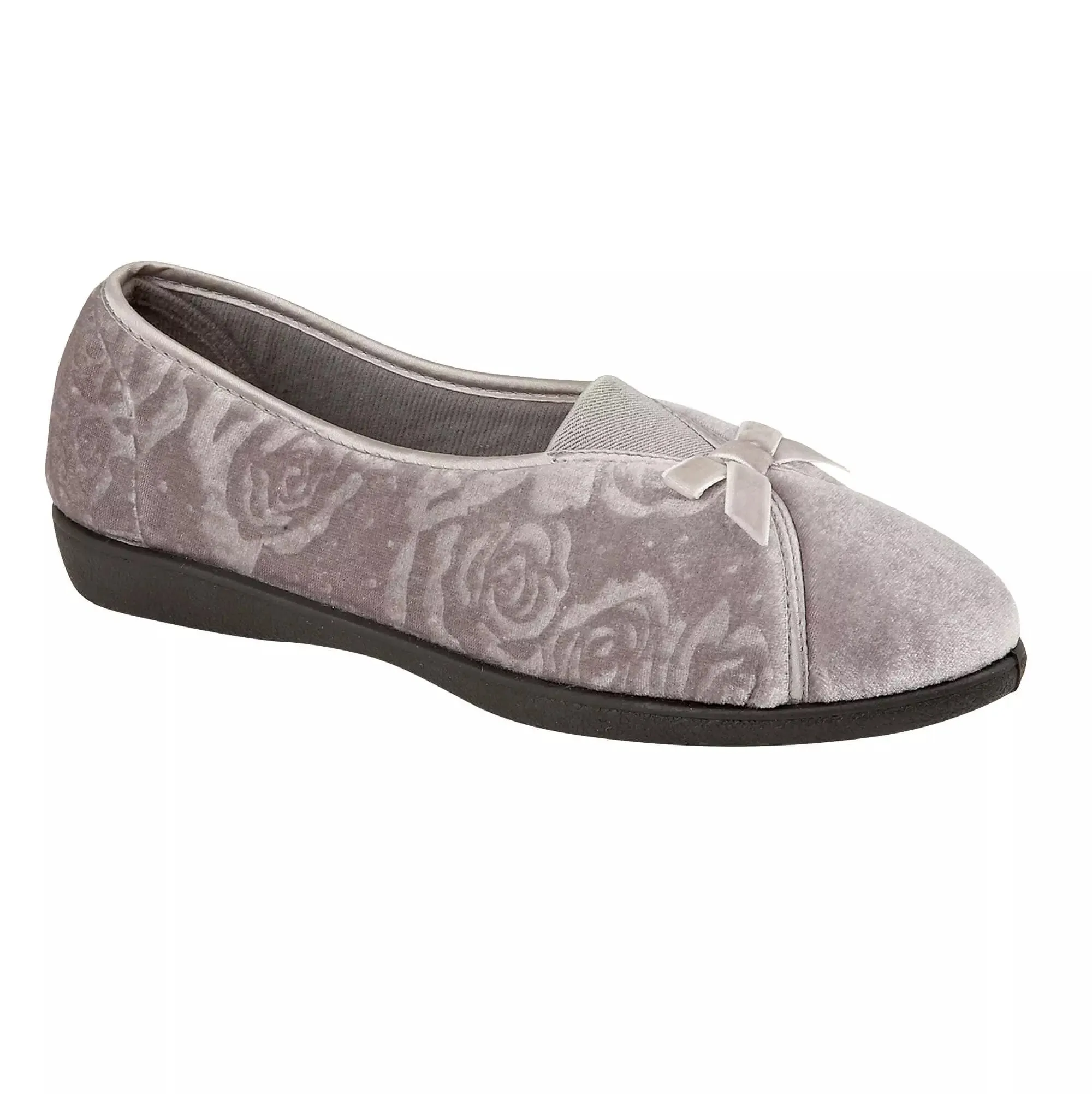 Ladies Bedroom Slippers Grey Bessie Jo & Joe