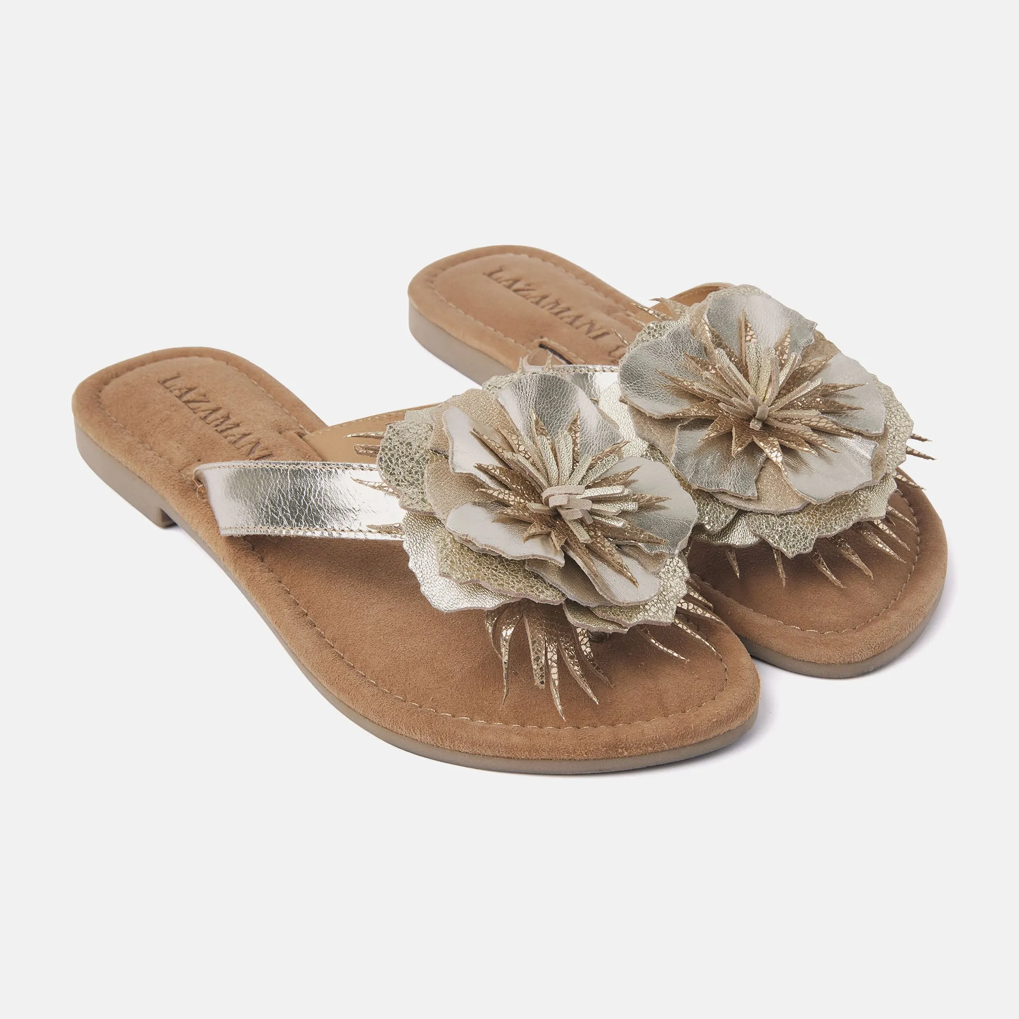 Lily Leren Dames Slippers Gold