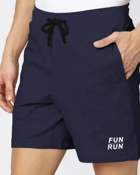 Men Navy Blue Sports Running Shorts