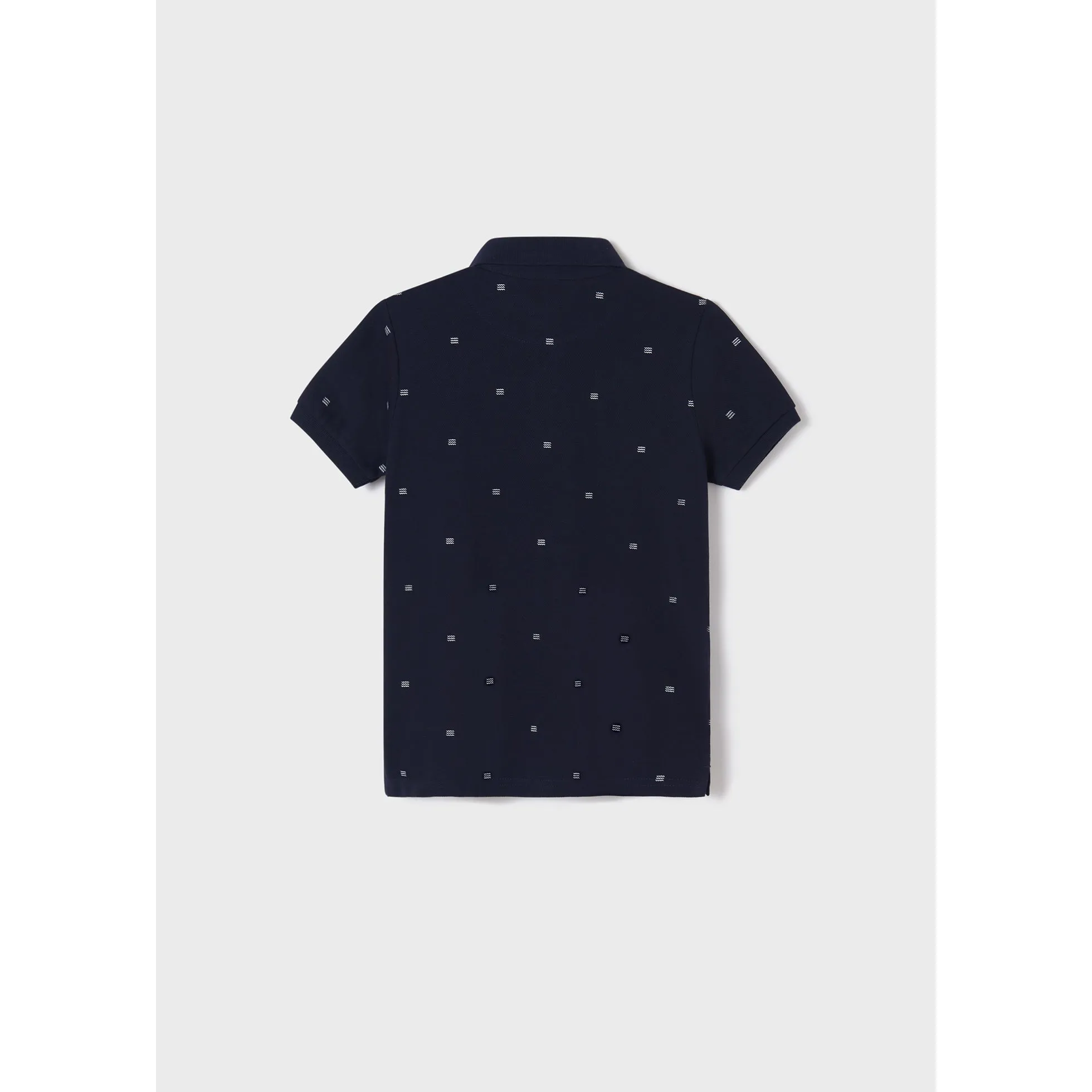 Nukutavake Short Sleeve Polo w/Wave Pattern _Navy 6108-15