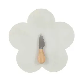 Petal Shaped Marble Board with Knife