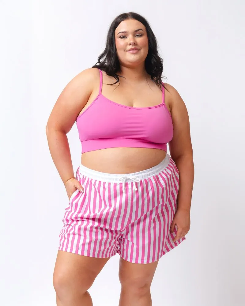 Pink Stripe Board Short