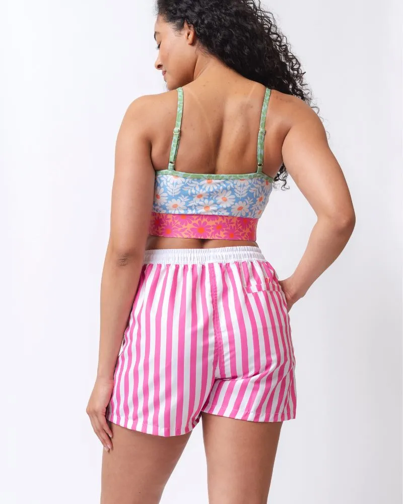 Pink Stripe Board Short