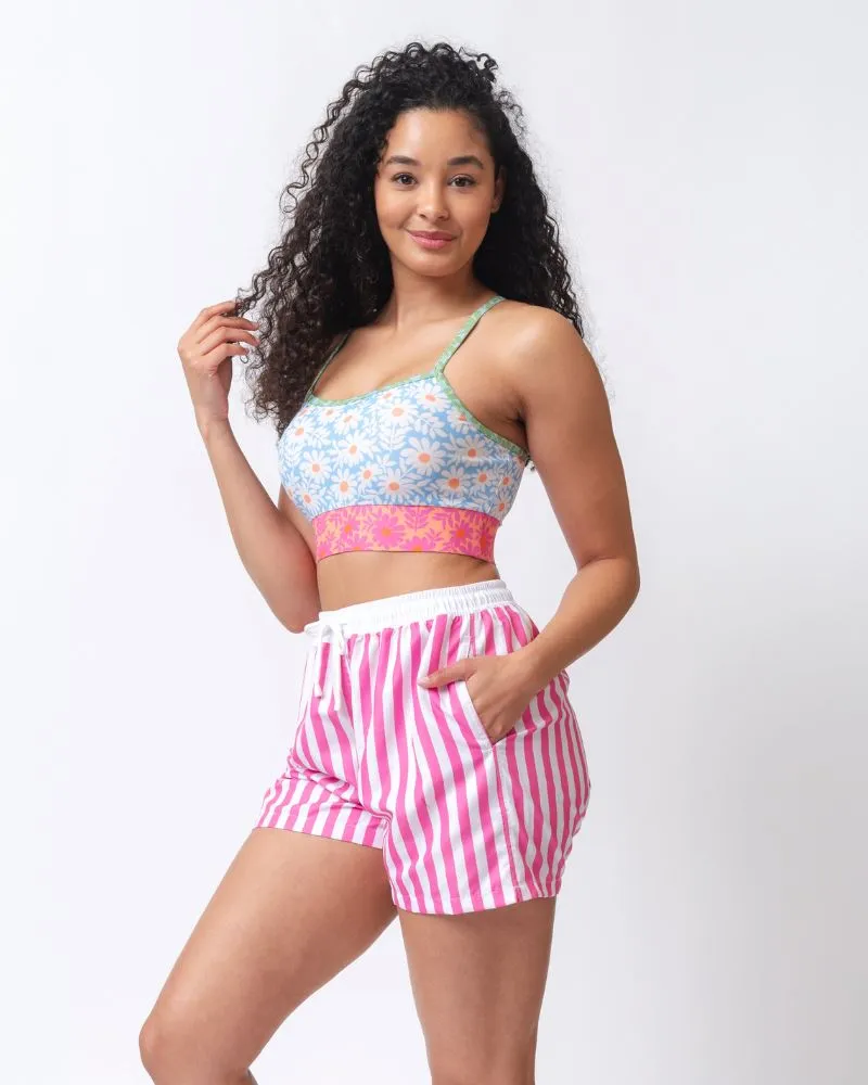 Pink Stripe Board Short