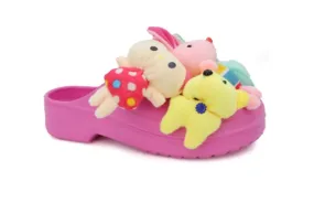 SAMANTHA - FUCHSIA STUFFED ANIMAL SANDALS