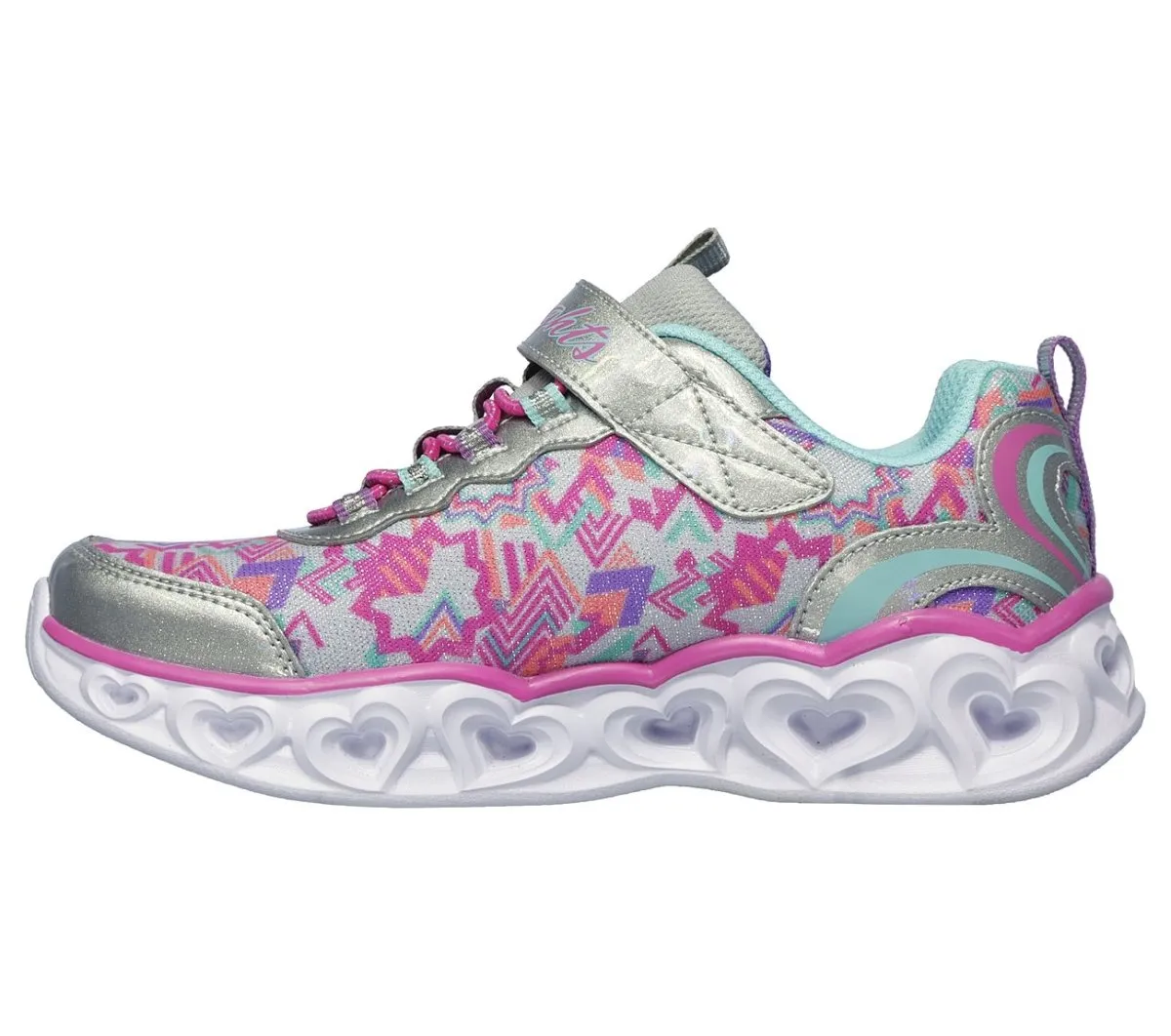 Skechers Girl's S Lights: Heart Lights Silver