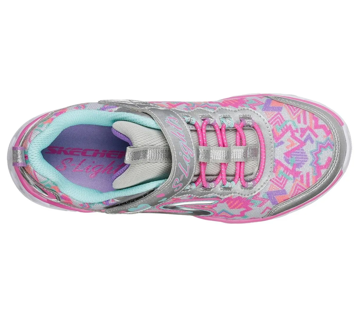 Skechers Girl's S Lights: Heart Lights Silver